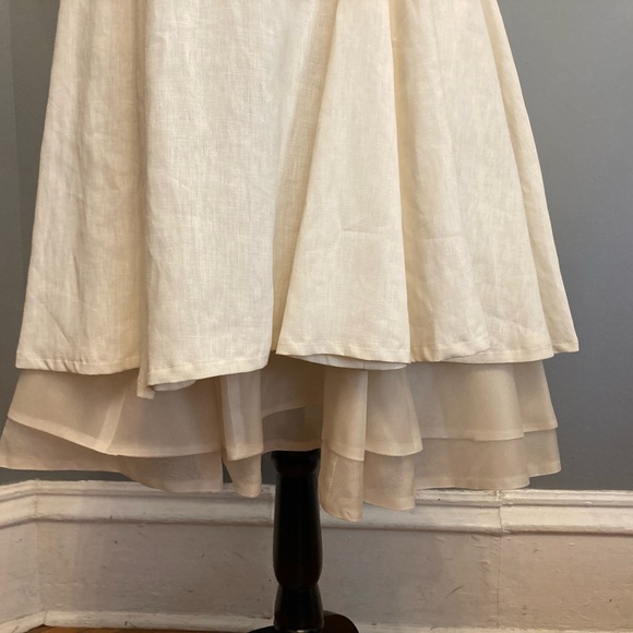 Never Worn ELM DESIGN Linen Dress w/ Layered Skirt and Contrast Zipper, size S - Picture 4 of 7
